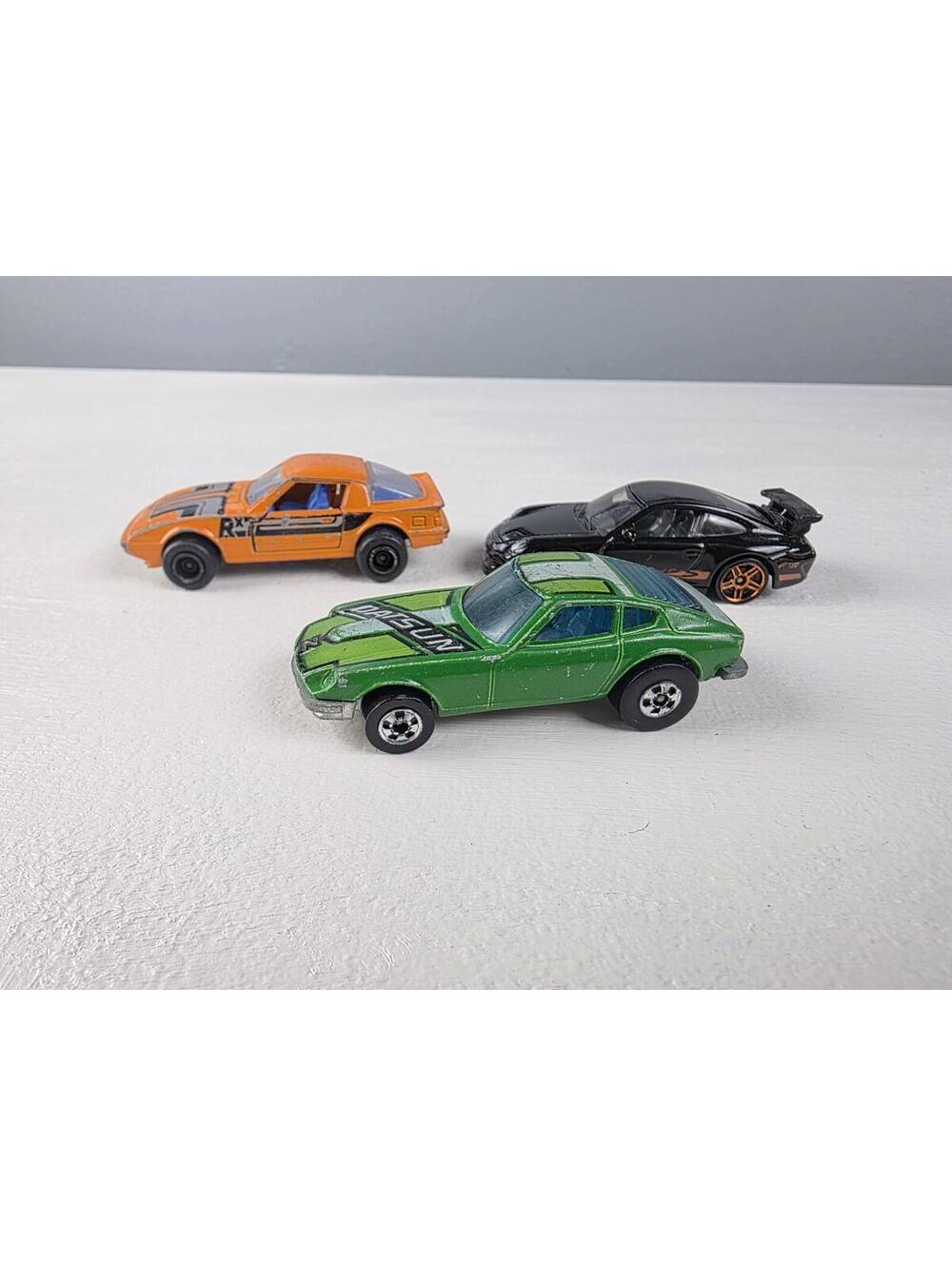 Lot of 3 SP Cars ~ Hot Wheels 70s VTG DATSUN Z WHIZ Blackwalls Majorette GT3 RS